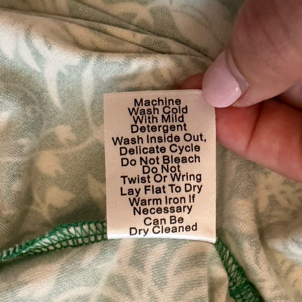 CAbi Green and White Dolman Sleeve Wrap Dress - Picture 8 of 8